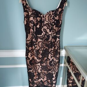 Chic Strapless Black Lace Dress